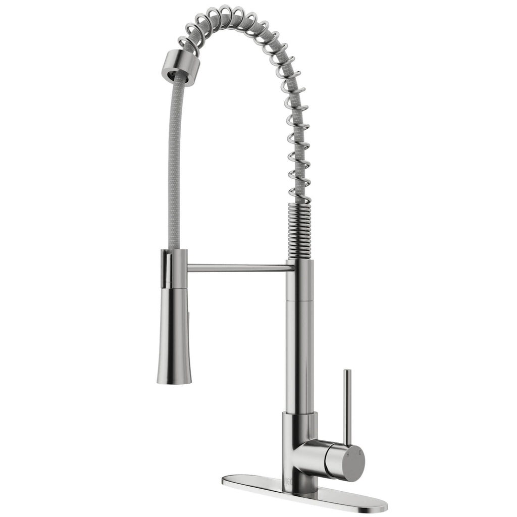 Stainless Steel Pull-Down Spray Kitchen Faucet with Deck Plate Q4183