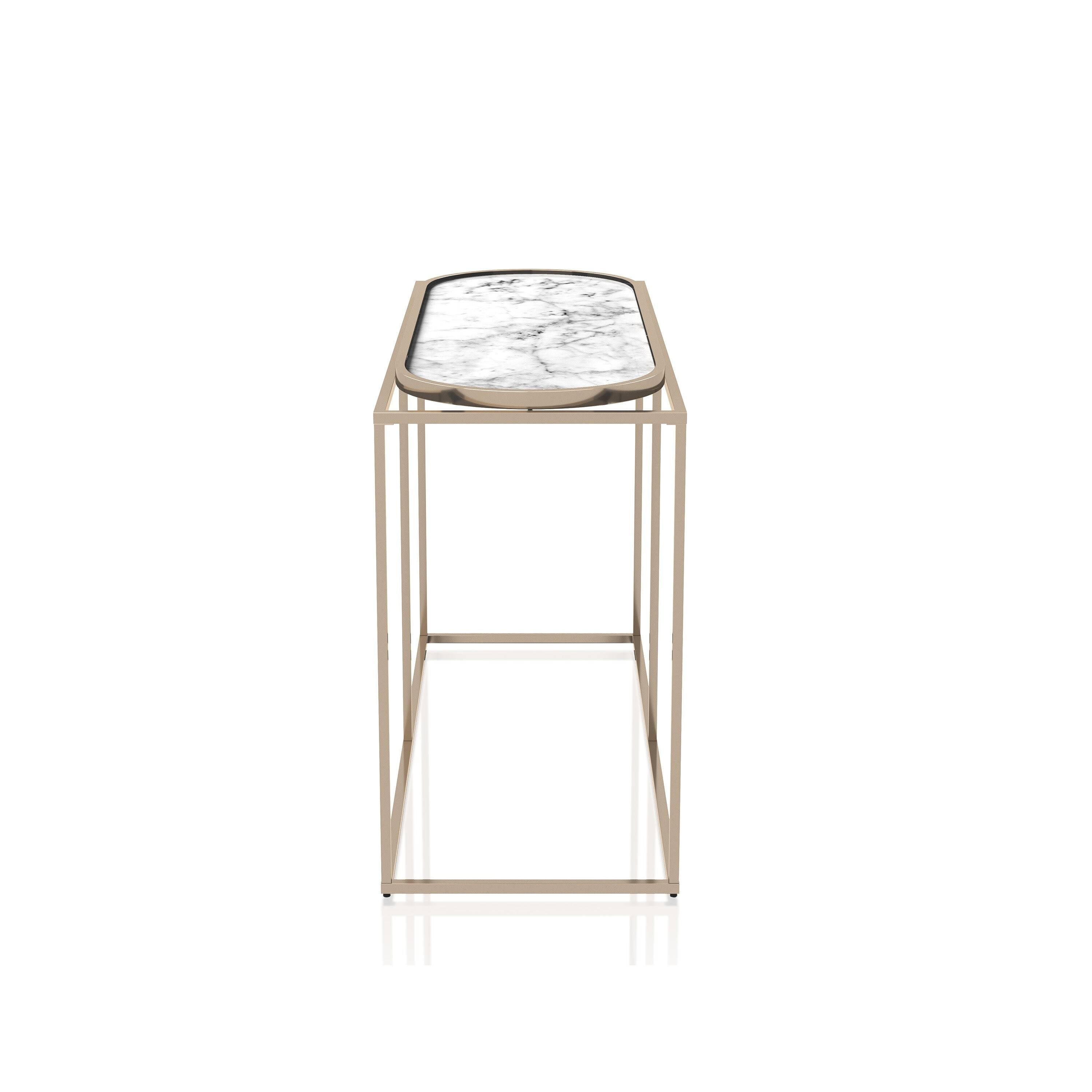 White Marble Sofa Table L942835