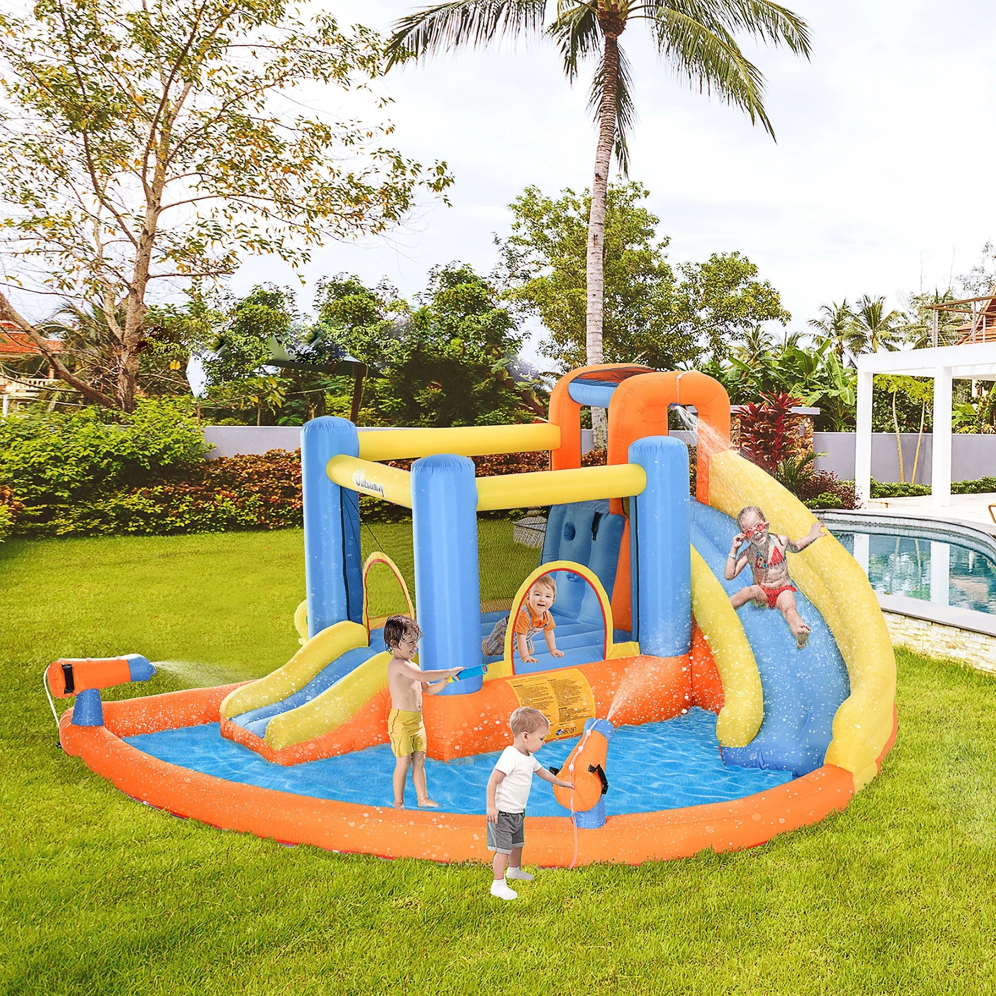 5 in 1 Inflatable Water Park Bounce House with Blower U756