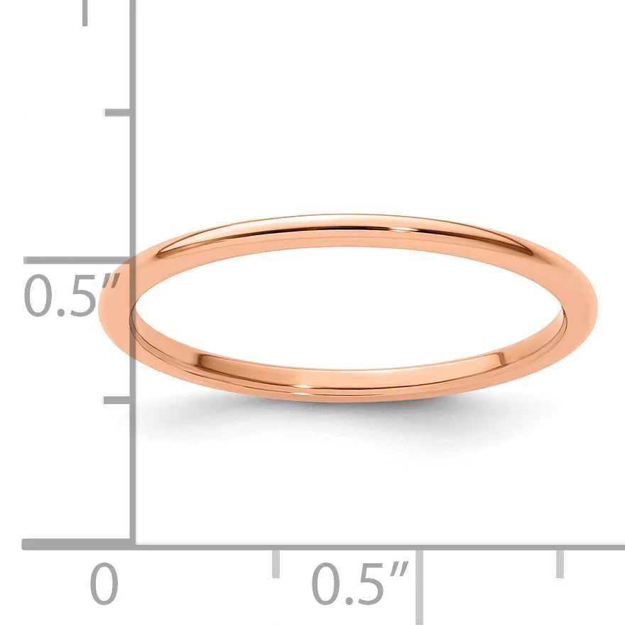 10K Rose Gold Stackable Band Ring Size 8 O2738