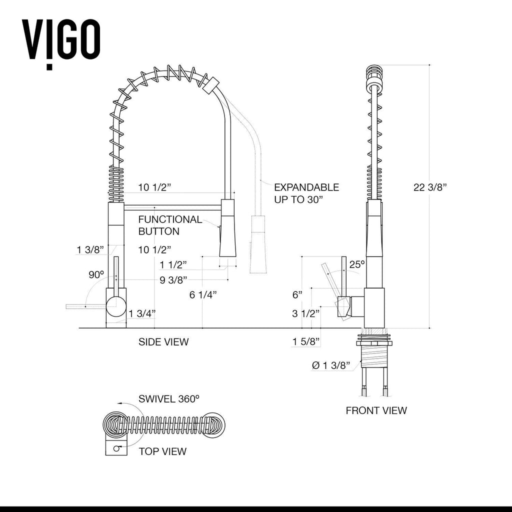 Stainless Steel Pull-Down Spray Kitchen Faucet with Deck Plate Q4183