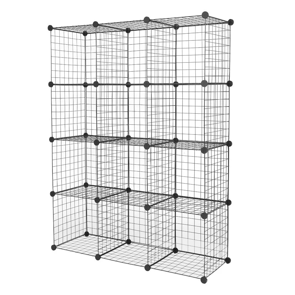 12-Cubes Metal Grid Storage Shelves Organizer N97690