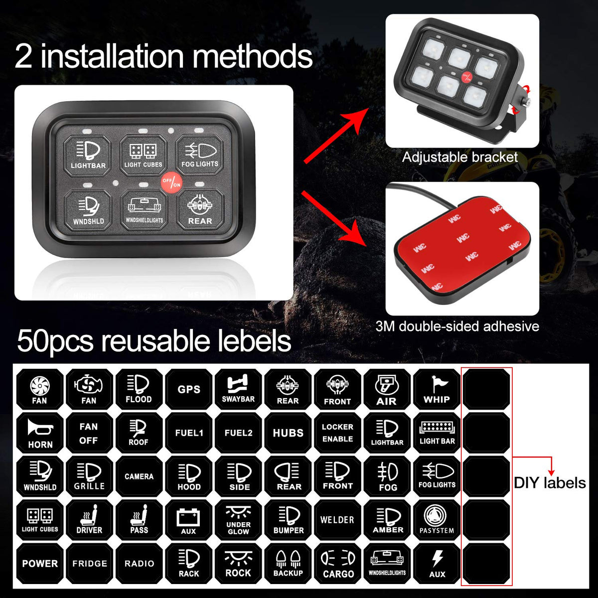 6 Gang Touch Switch Panel with Harness V858780