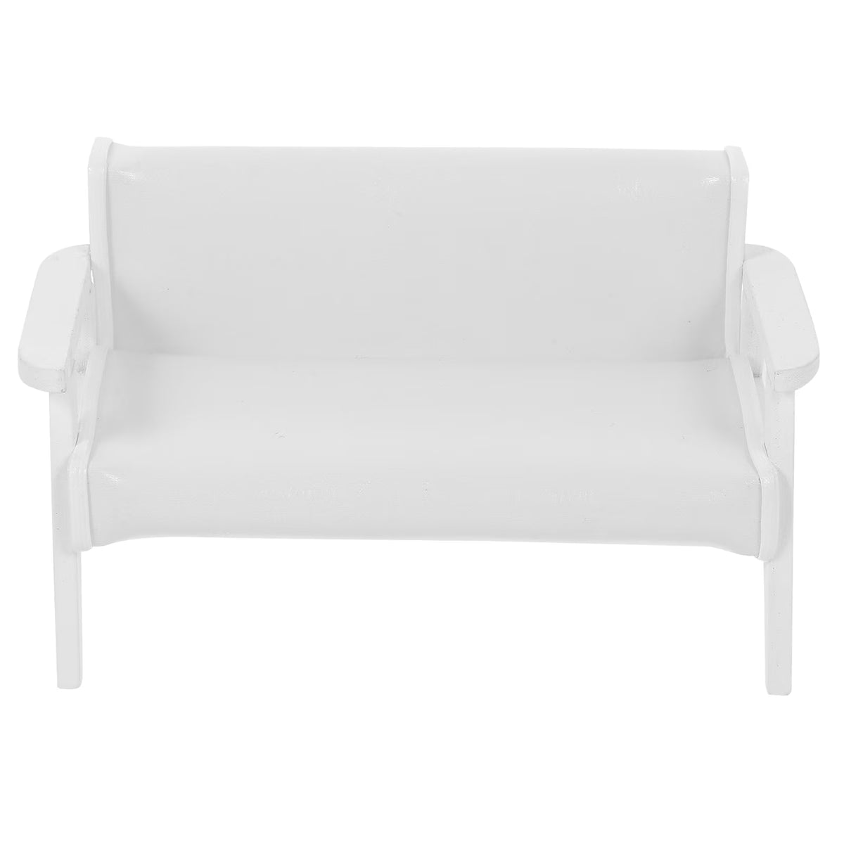 White Leather Wooden Miniature Chair House L72537