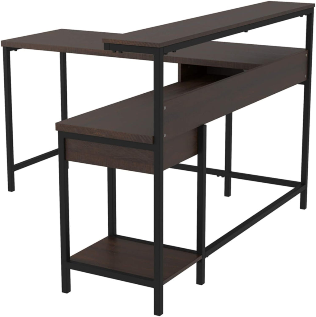 Warm Brown L-Shaped Home Office Desk F68253