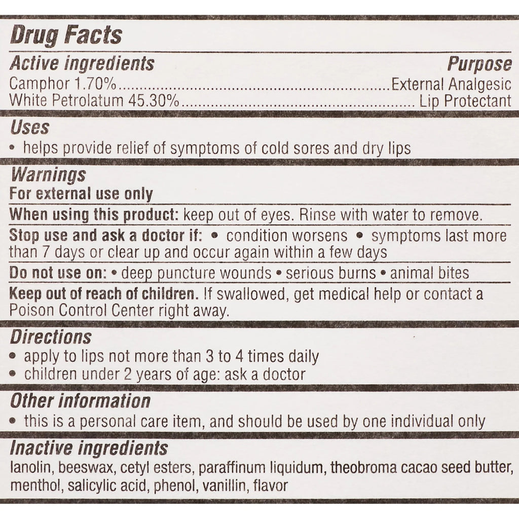 .35 oz Medicated Lip Balm Tubes, 36 Tubes L5965