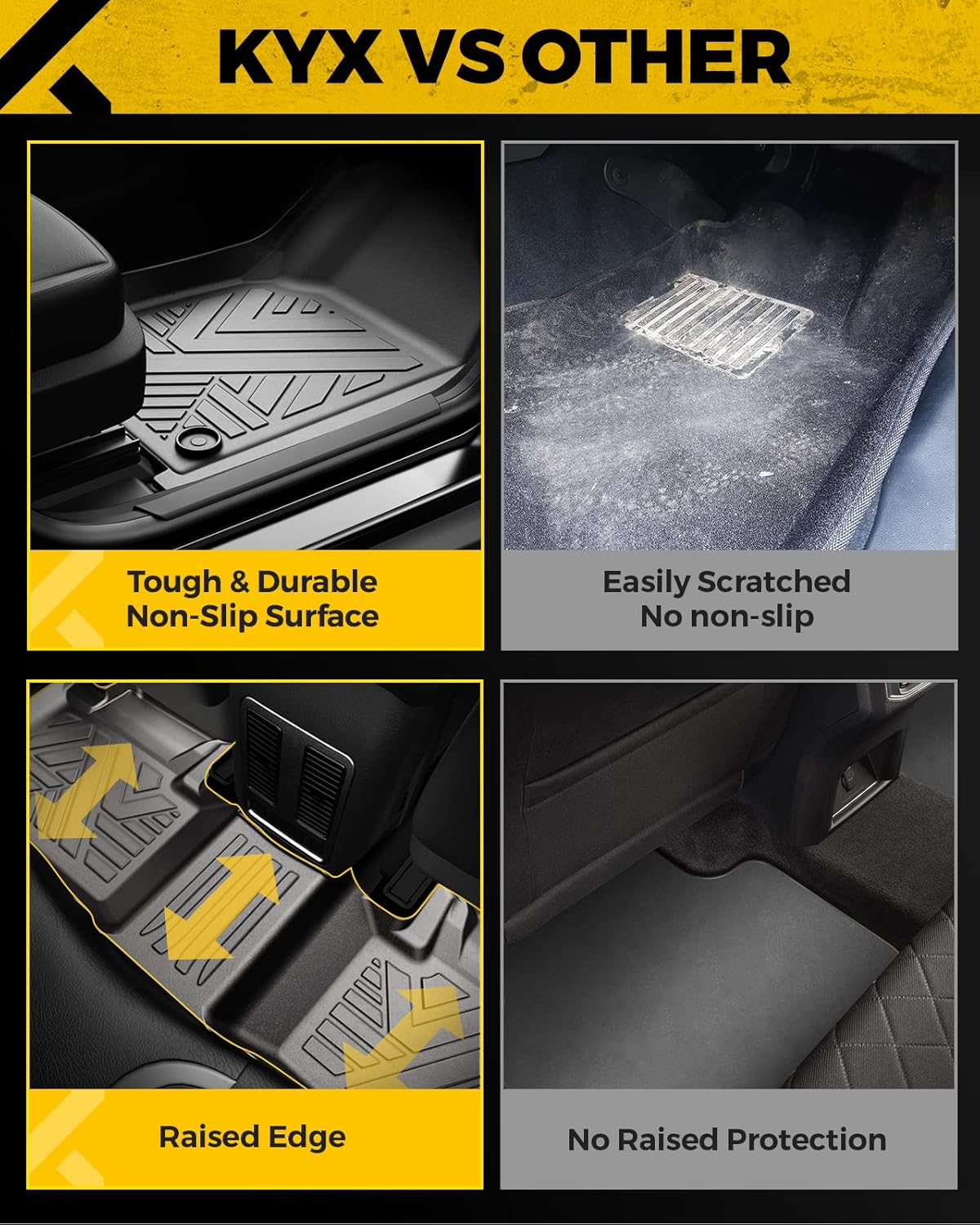 Black TPE All Weather Car Floor Mats B11429