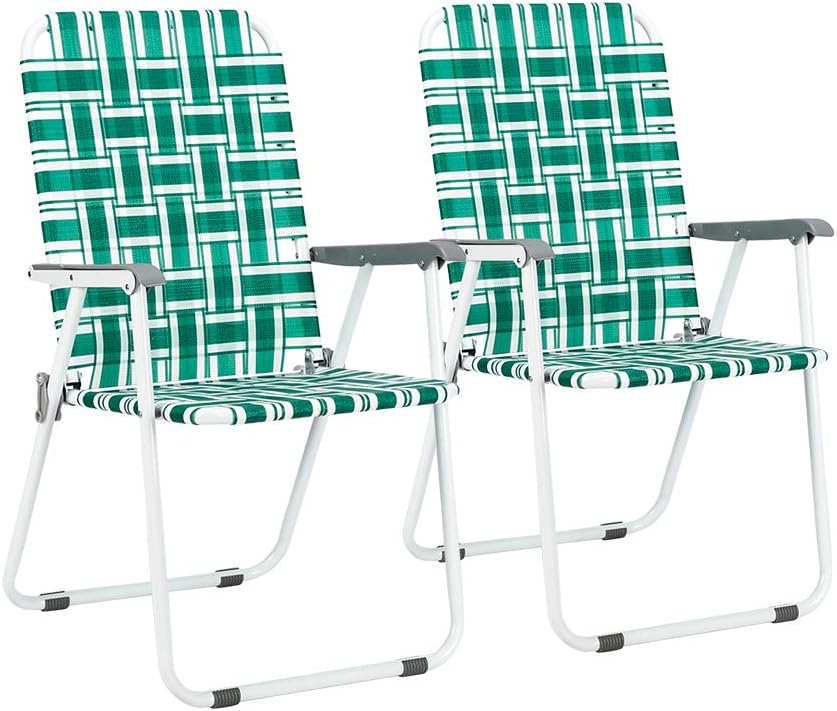 Green 2 Pack Webbed Folding Lawn Chair G360732