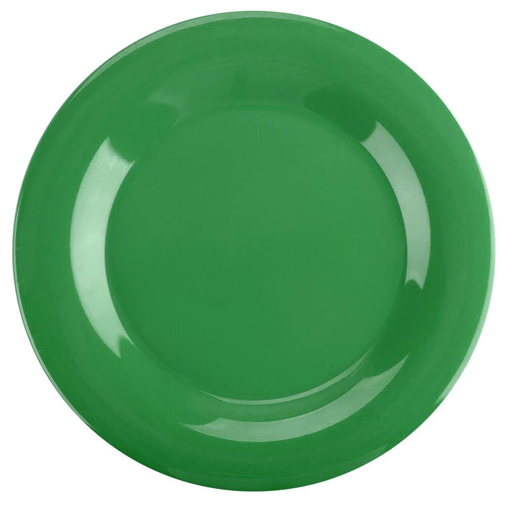 Green Wide Rim Melamine Plate, 12/Pack J8549