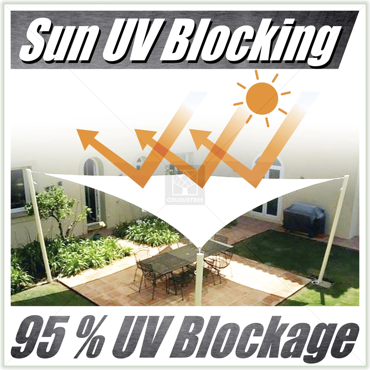 12' x 12' White Square Sun Shade Sail Canopy Mesh Fabric W251