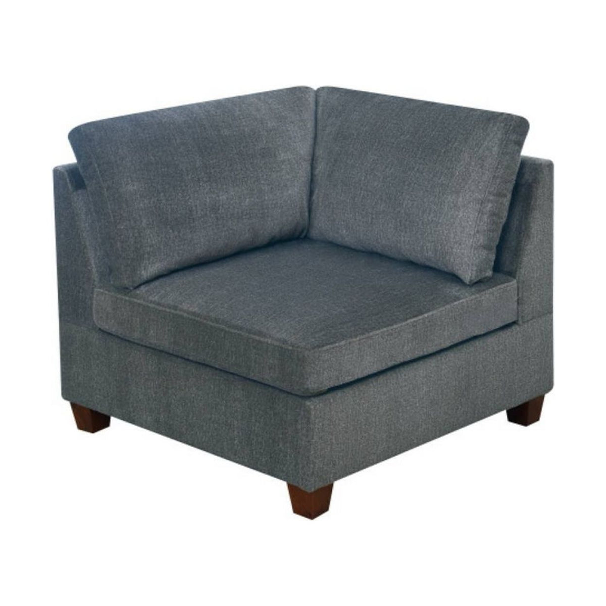 Gray Fabric Upholstered Wooden Corner Wedge W43561