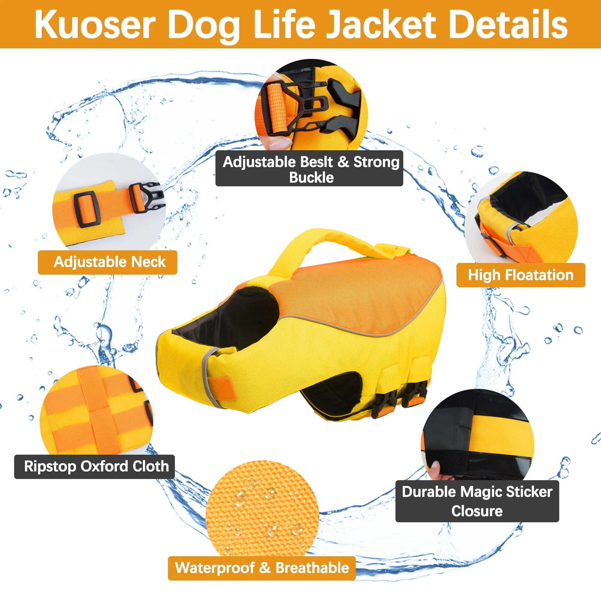 Reflective Adjustable Dog Life Jacket N1849