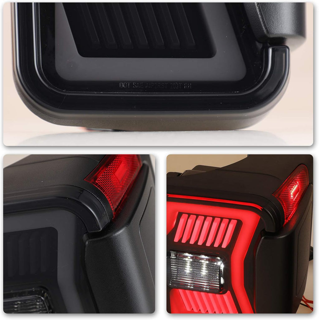 Smoked Lens LED Tail Lights Assembly for Jeep Gladiator Pickup, 1 Pair A990550
