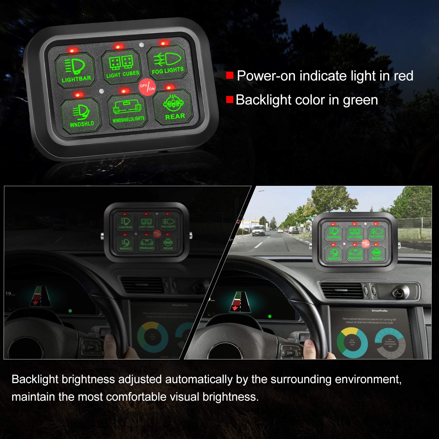 6 Gang Touch Switch Panel with Harness V858780
