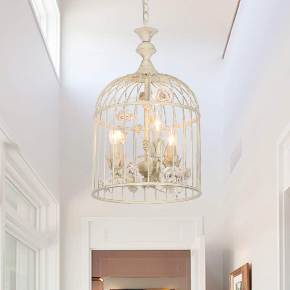 3-Lights Ceramic Rustic Chandelier M8882