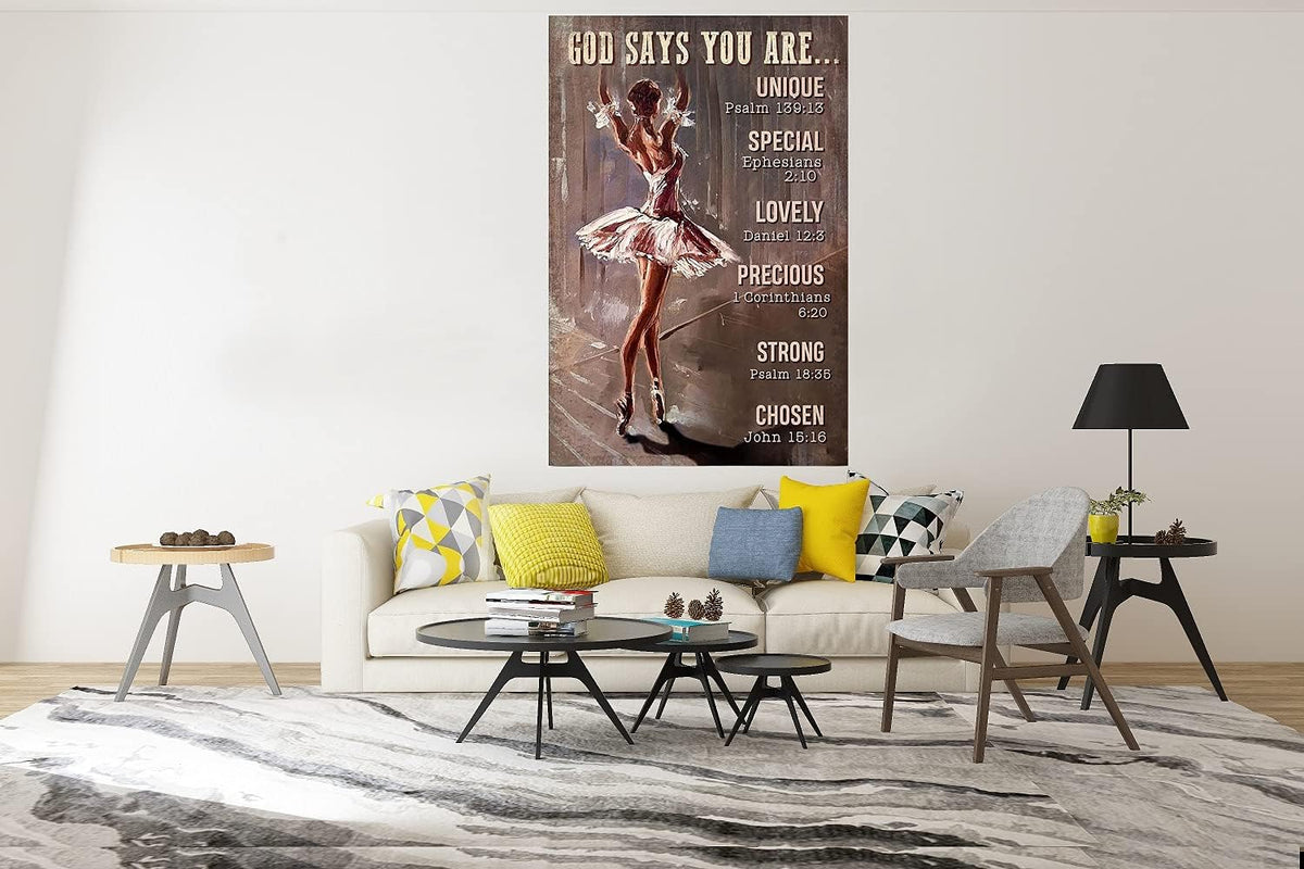 Black Swan Lake Ballerina Wall Canvas Art, Stretched and Framed Ready to Hang (16×24in) V9980