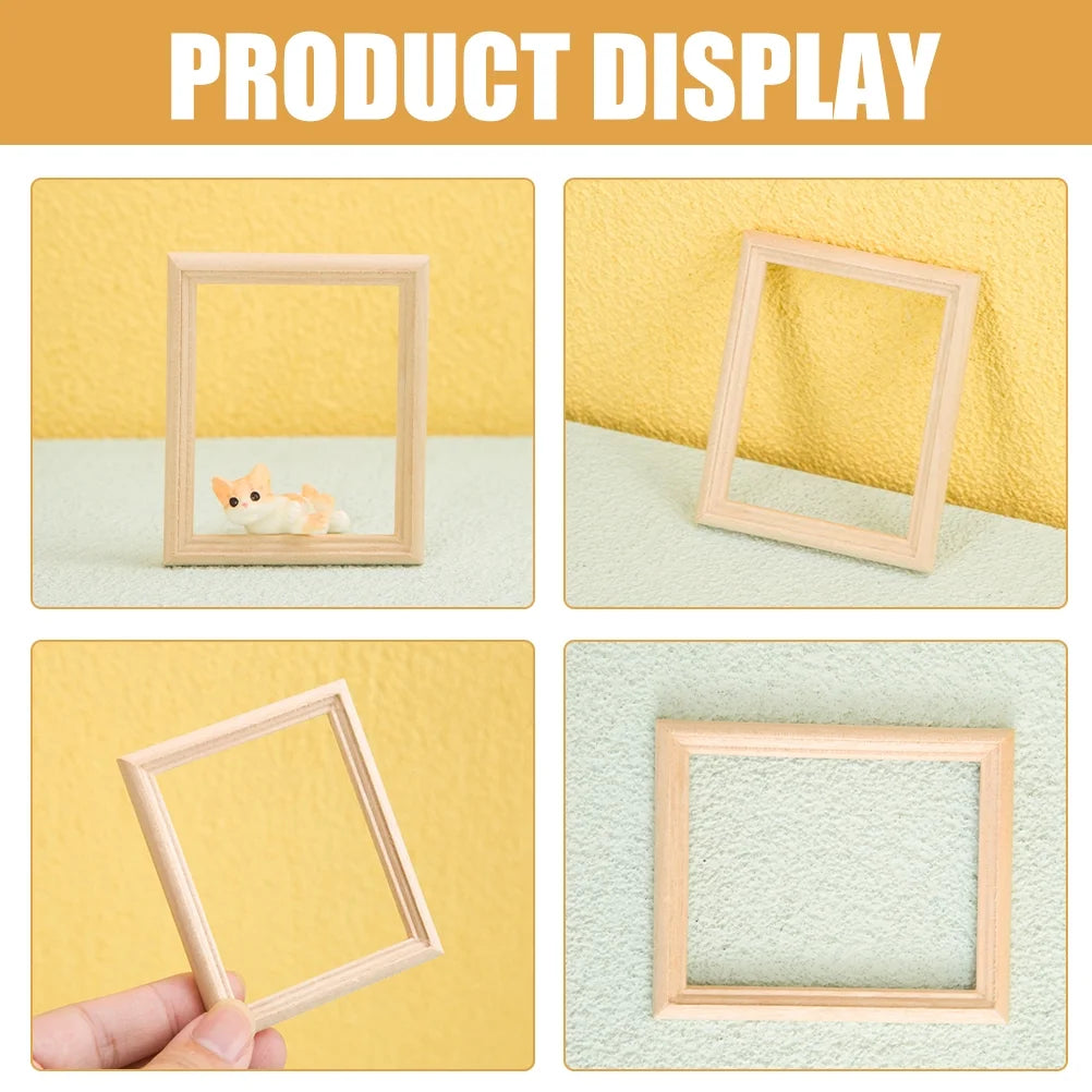 Wooden Miniature Photo Frames Dollhouse Decor G5424
