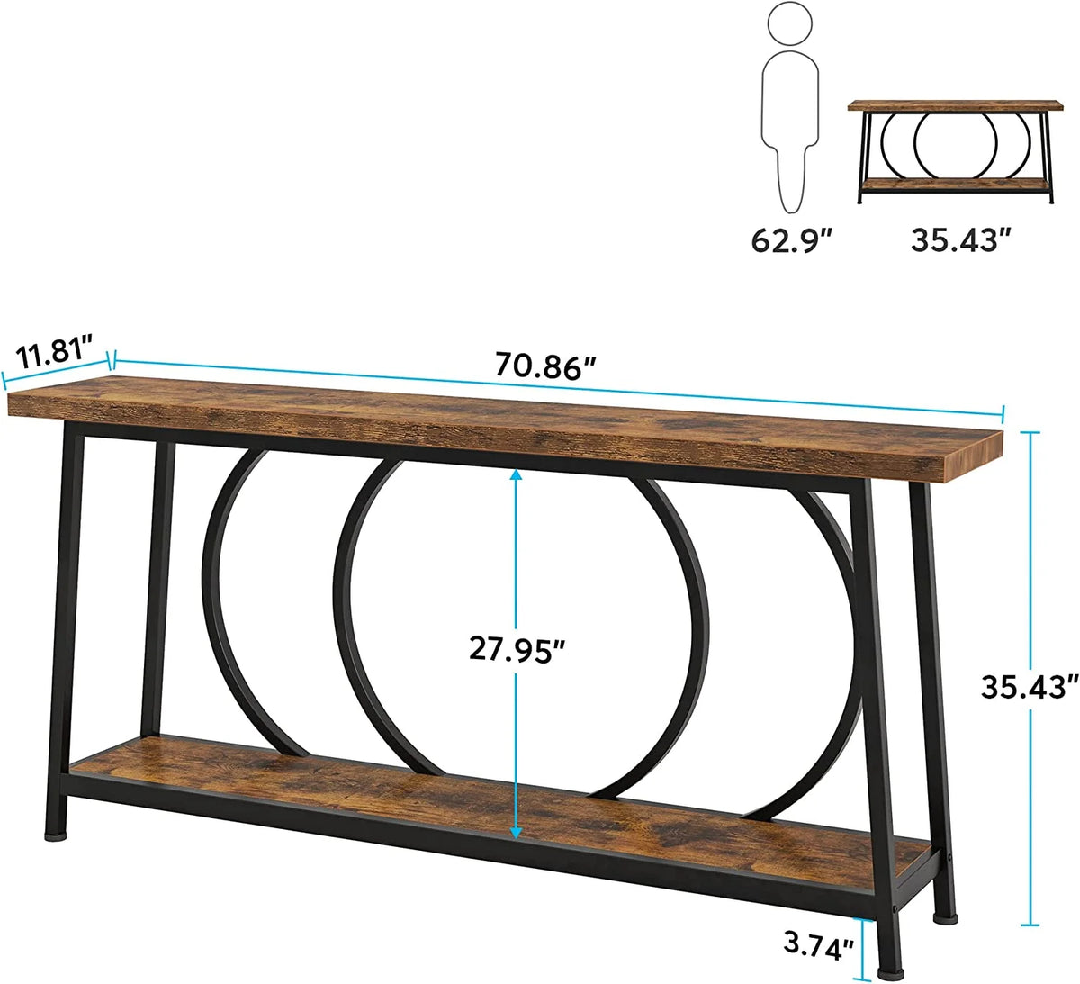 70.9 Inch Console Table with Storage E444517
