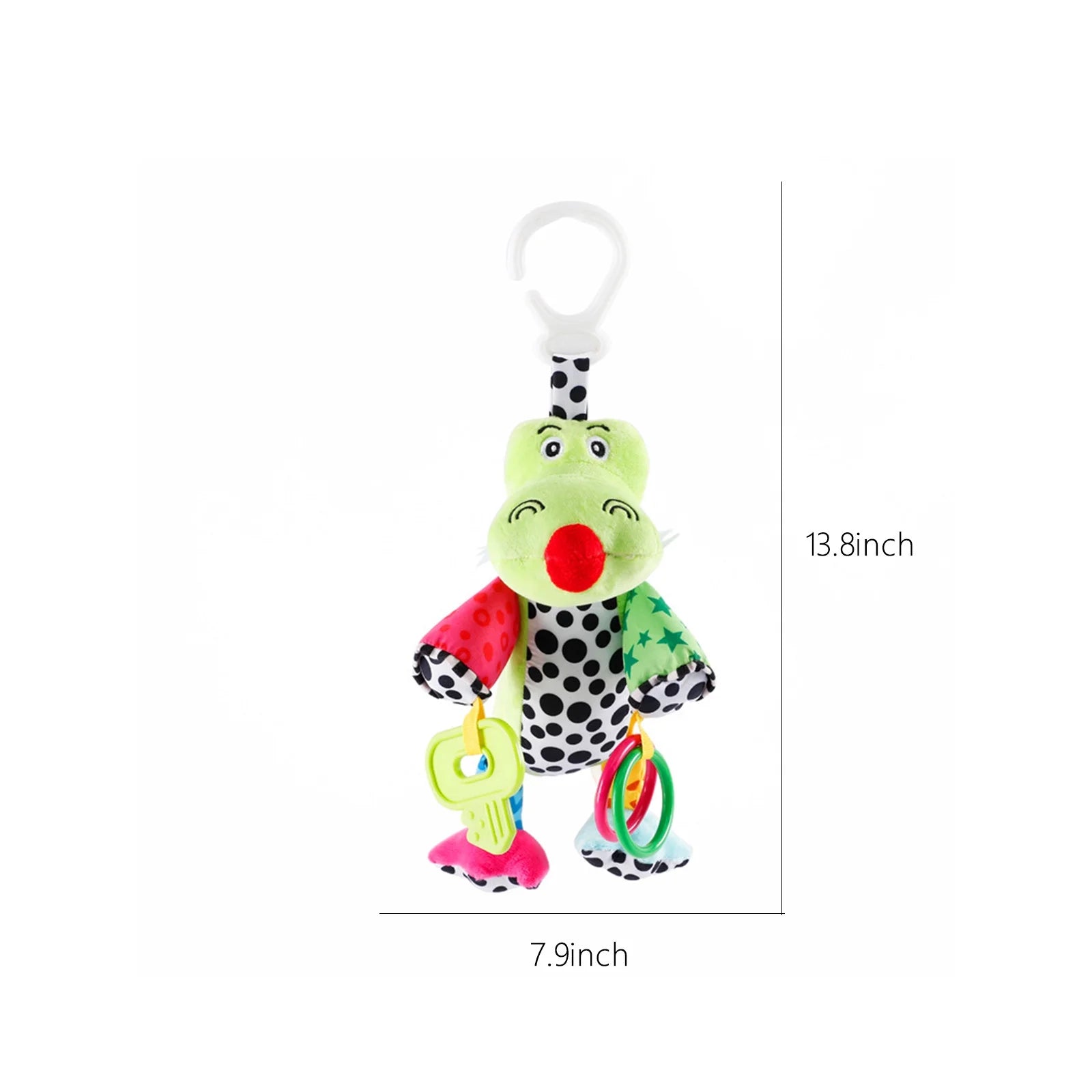 Baby Car Seat Toys with 32 Music and Teether, Infant Soft Plush Rattle, Hanging Stroller Croc-Odile Toys P777717