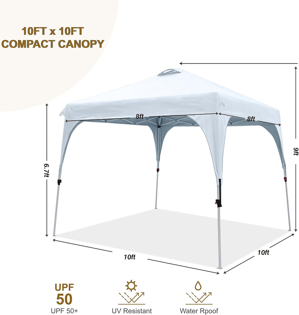 White Pop Up Canopy Tent with Wheeled Bag V783716