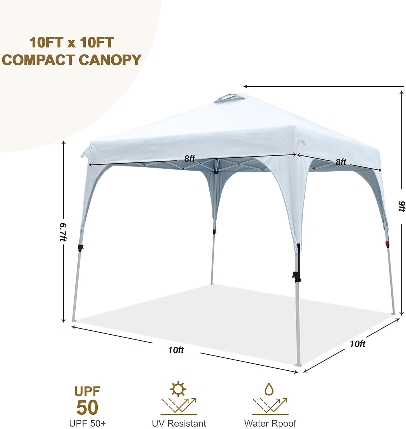 White Pop Up Canopy Tent with Wheeled Bag V783716