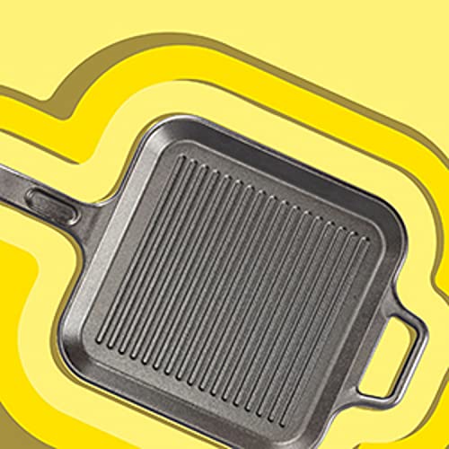 12 Inch Seasoned Cast Iron Grill Pan with Loop Handles P3446