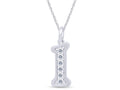 1/5 Ct Round Cut Moissanite Initial "I" Pendant Necklace in 14k White Gold Over Sterling Silver 18" Chain P538636