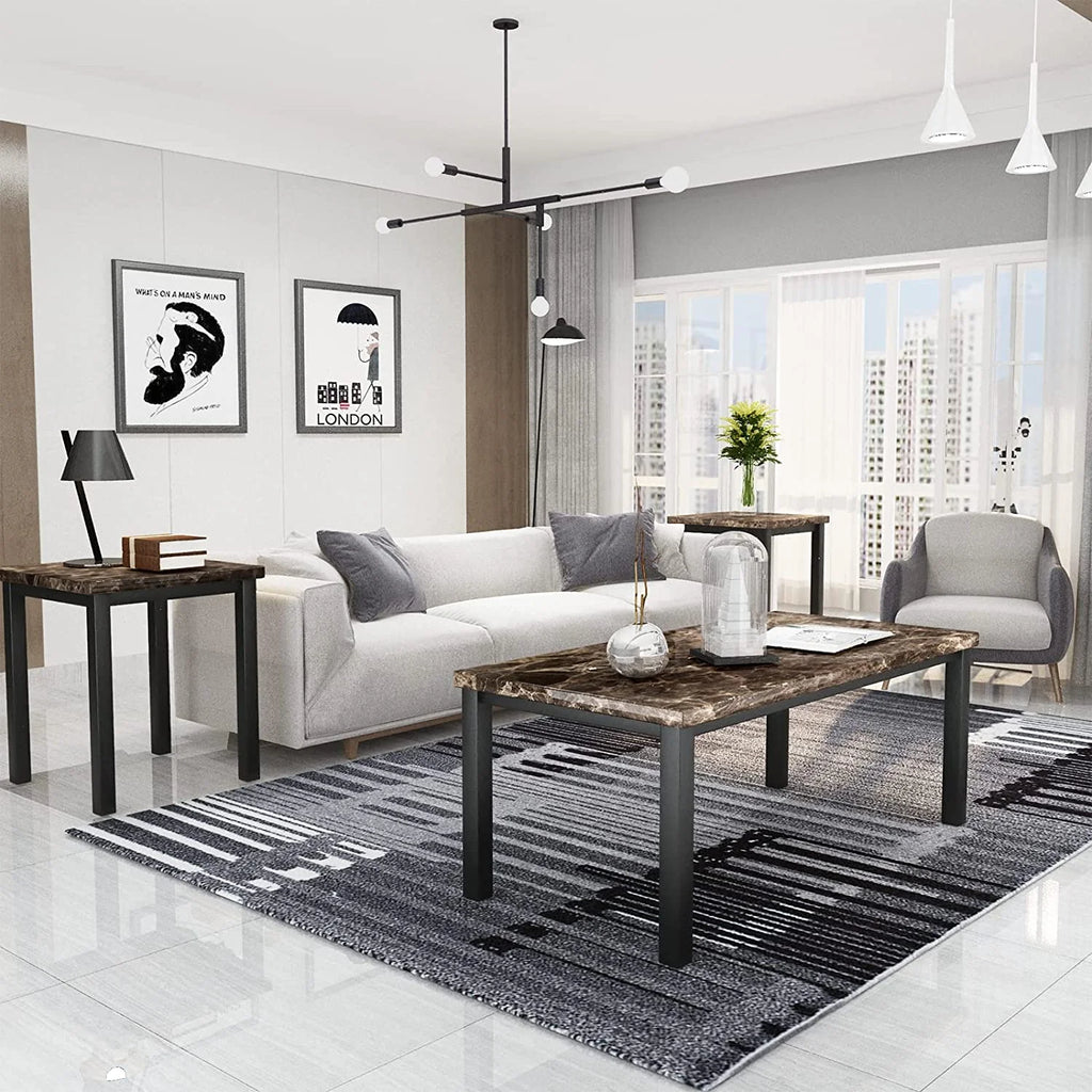 3 Piece Coffee Table Set with 2 End Tables E81566