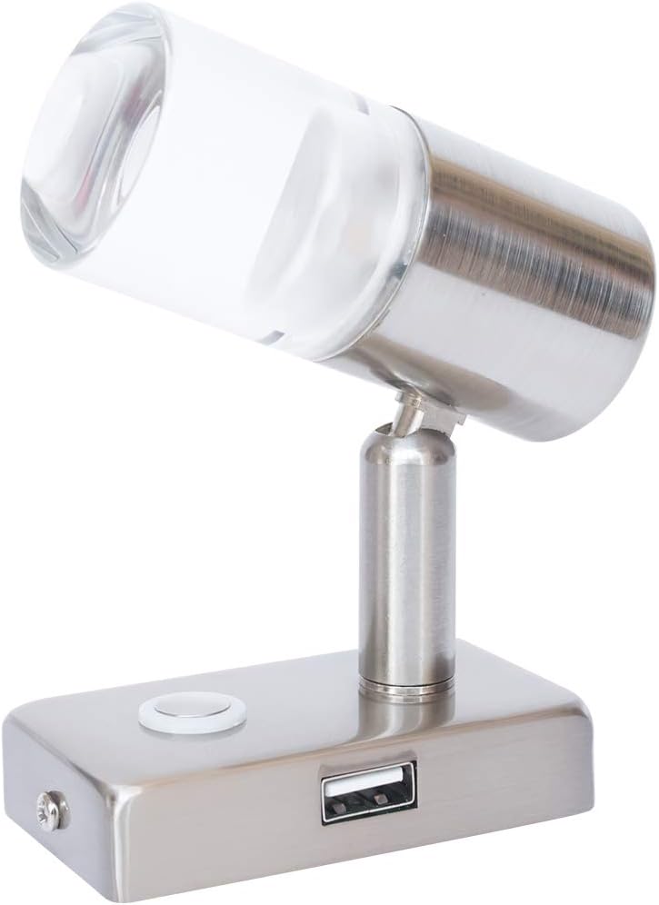12V LED RV Interior Reading Light 3W with USB Port Dimmable Touch Switch Warm Two Pack I9968