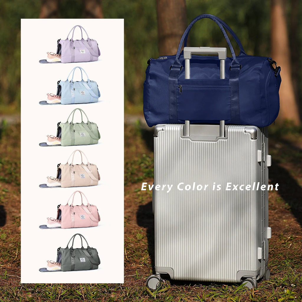 Waterproof Travel Duffel Bag with Shoes Compartment and Wet Pocket H7178