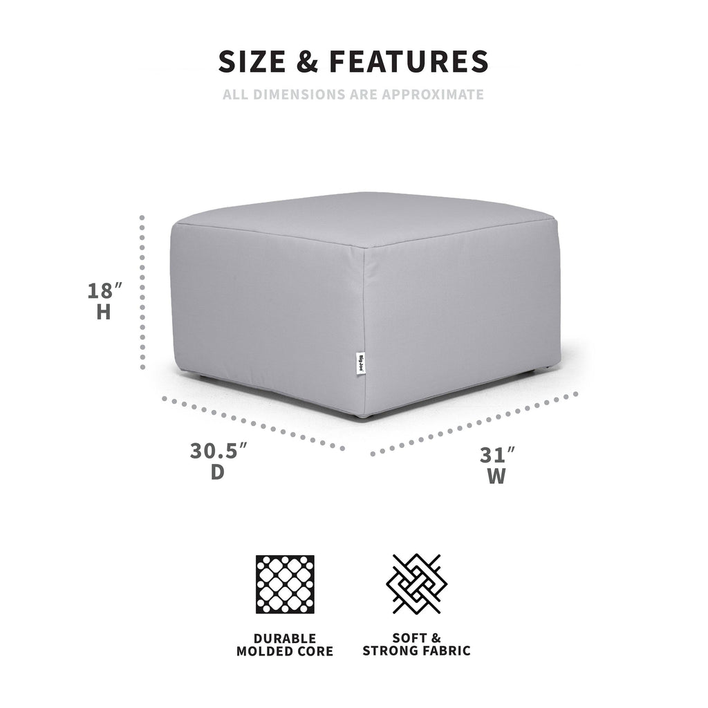 Castor Gray Outdoor Ottoman Q845