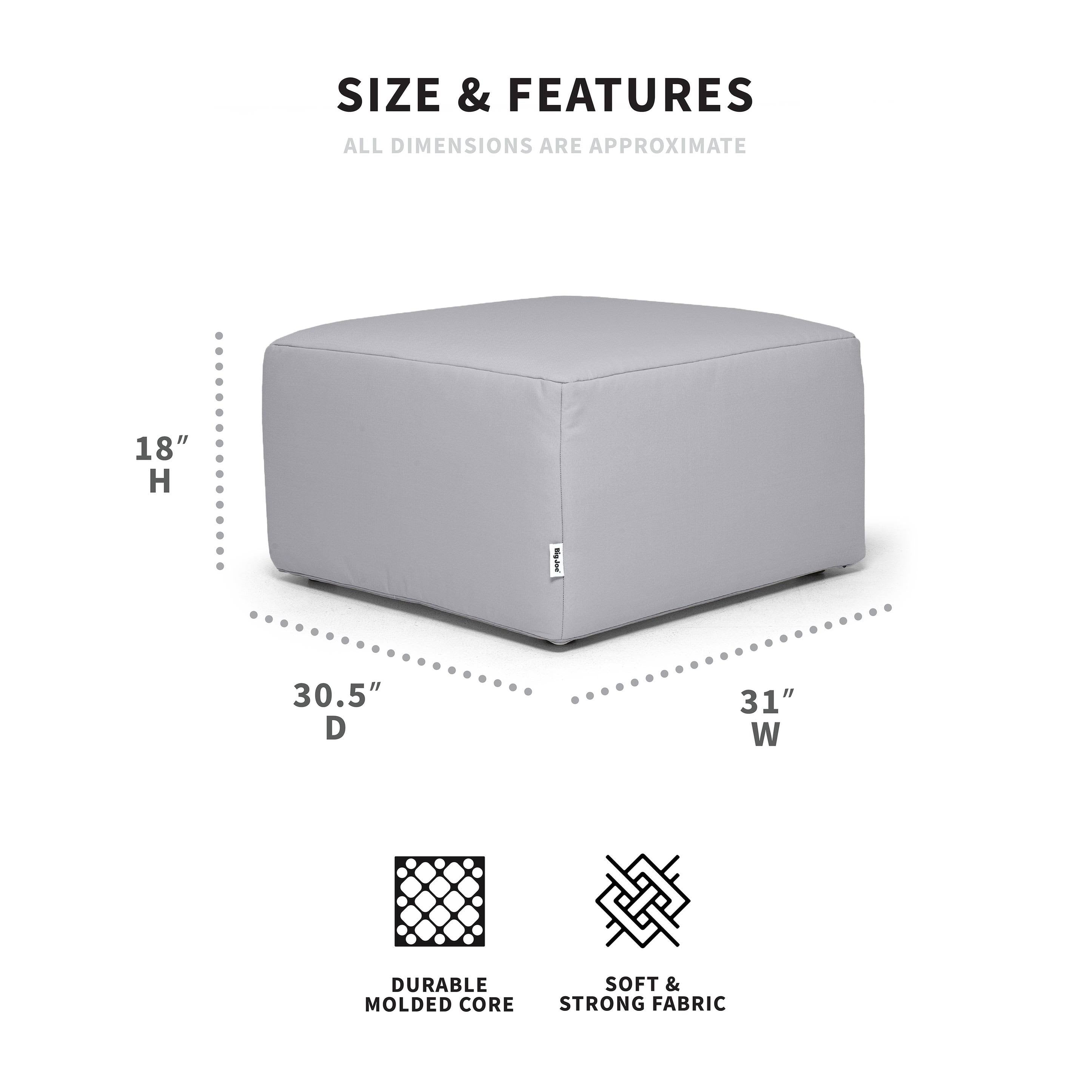 Castor Gray Outdoor Ottoman Q845