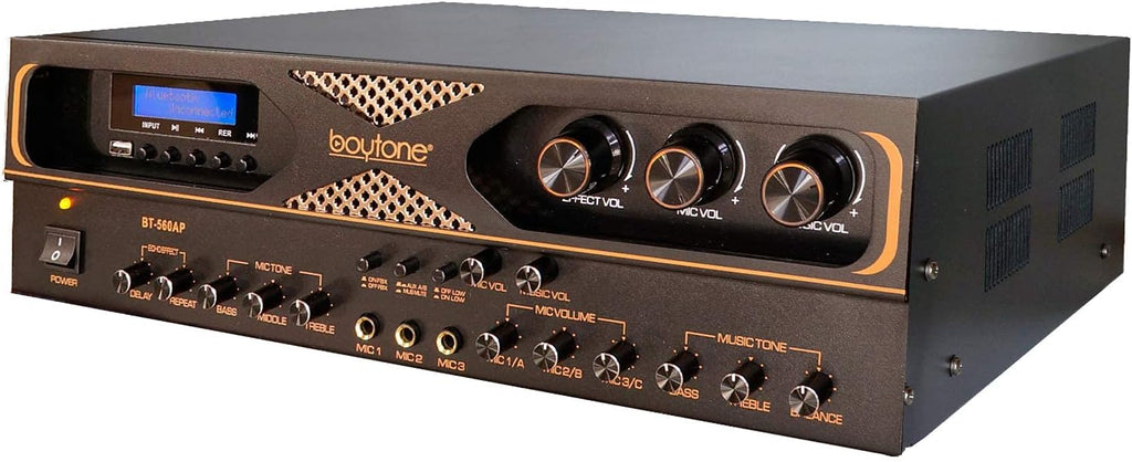 4-Channel Wireless Bluetooth Stereo Power Amplifier with Radio, USB, RCA, Microphone Input L60524