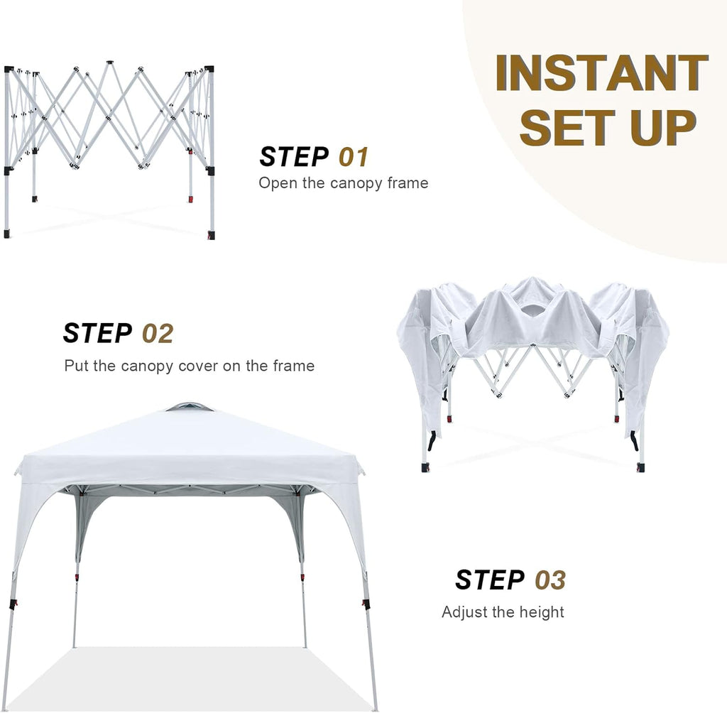 White Pop Up Canopy Tent with Wheeled Bag V783716