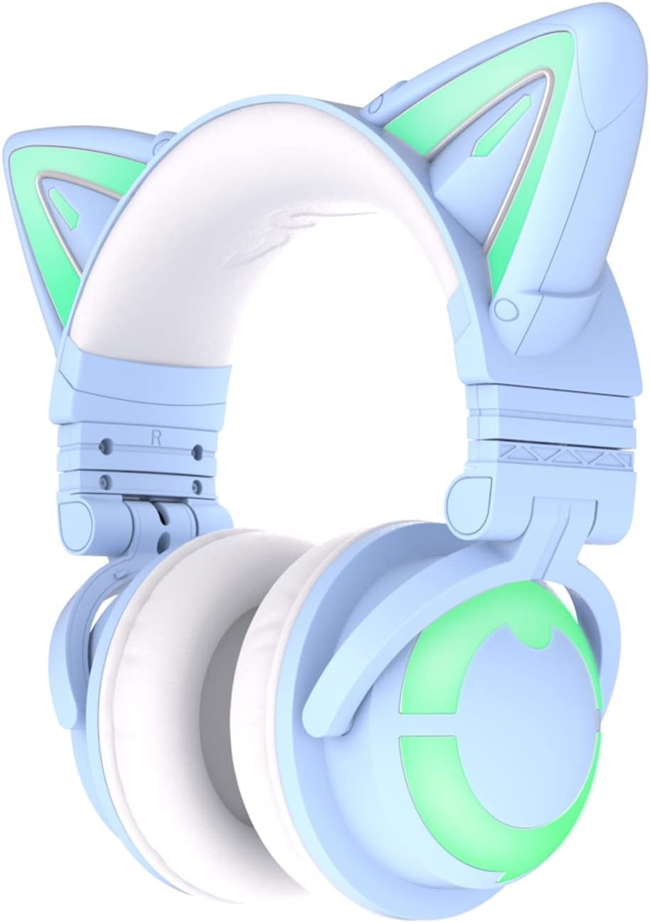 RGB Wireless 5.0 Foldable Gaming Headset with 7.1 Surround Sound, Built-in Mic, Type-C Charging Cable Z571