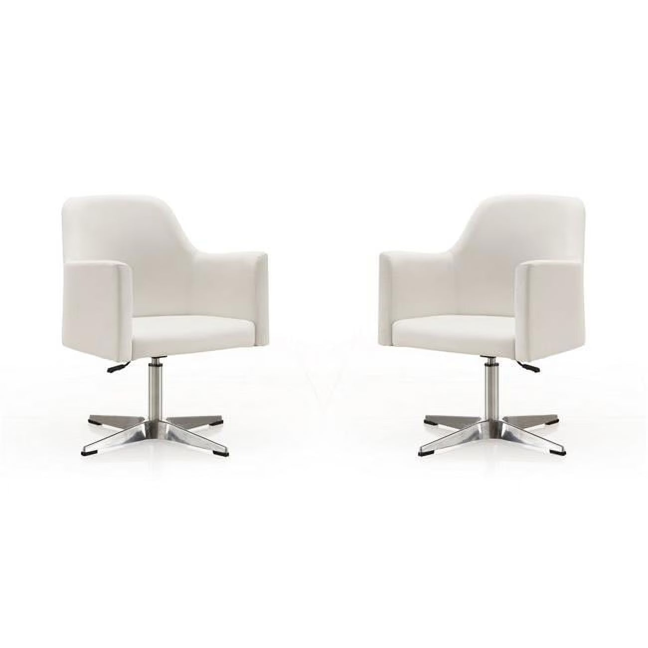 White Faux Leather Accent Chair (Set of 2) N813