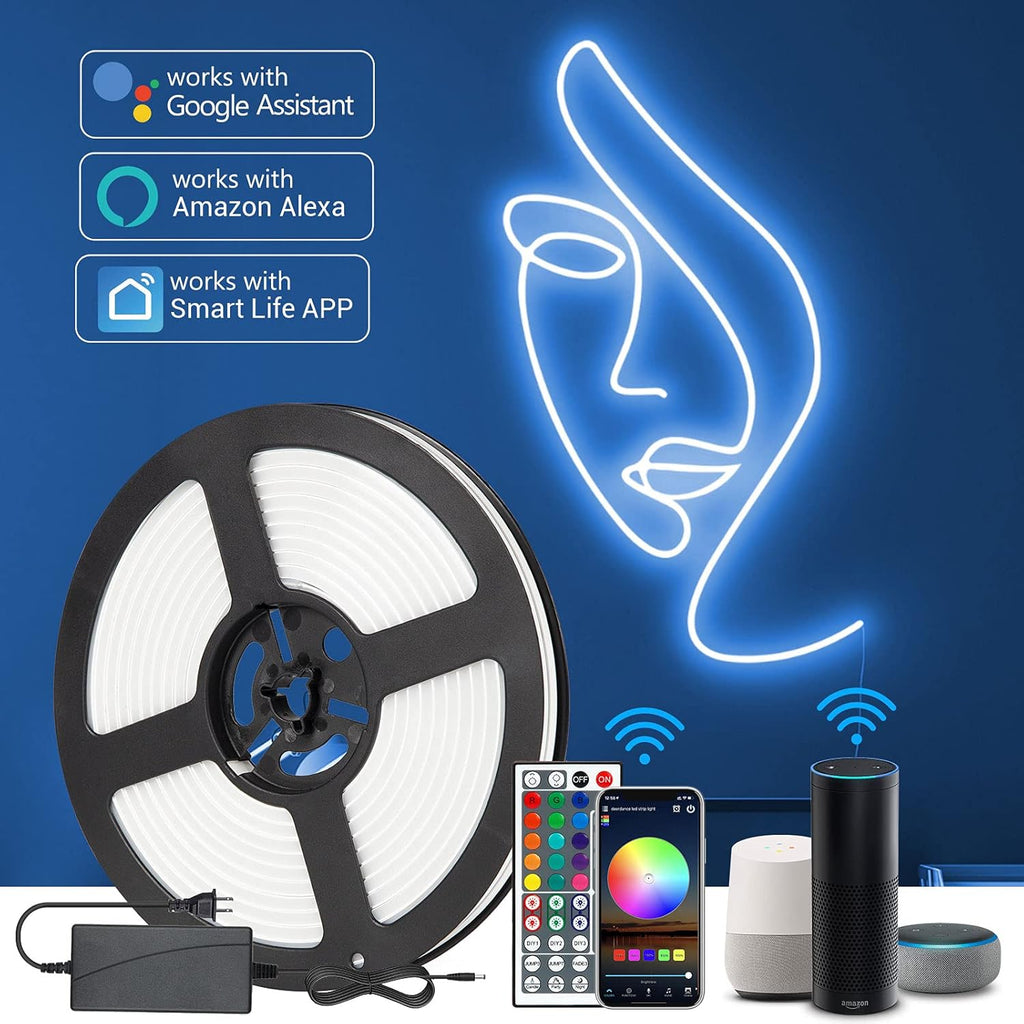Neon LED Strip Lights, 16.4ft/5m Flexible IP65 Waterproof Rope Light Y30234