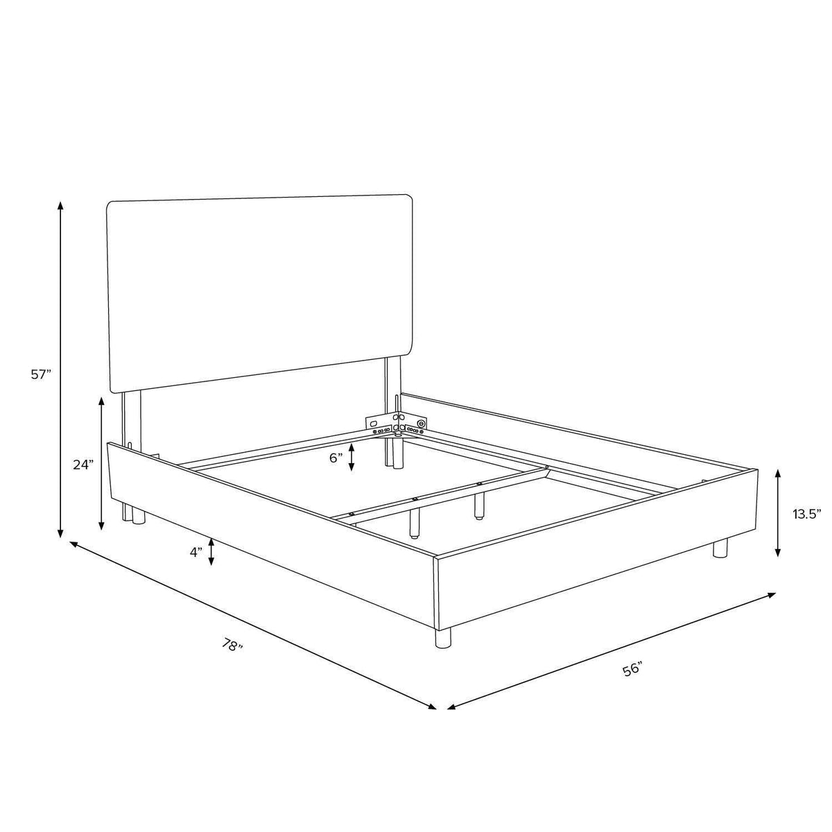 Full Velvet Ivory Bed P6079