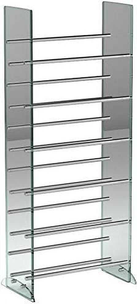 Clear/Silver Glass CD/DVD Rack V8454
