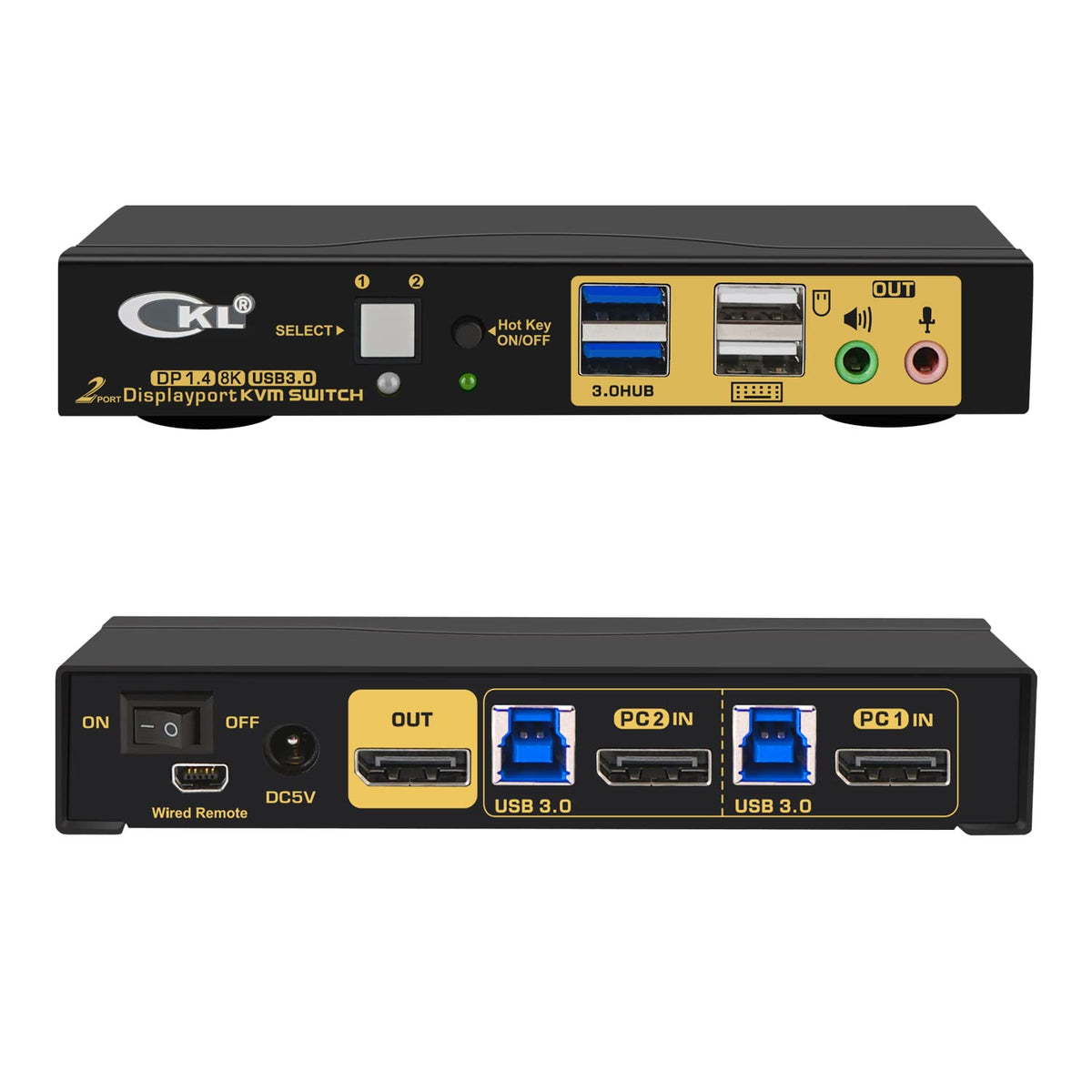 2 Port KVM Switch Dual Monitor HDMI 4K 60Hz with Cables U20974