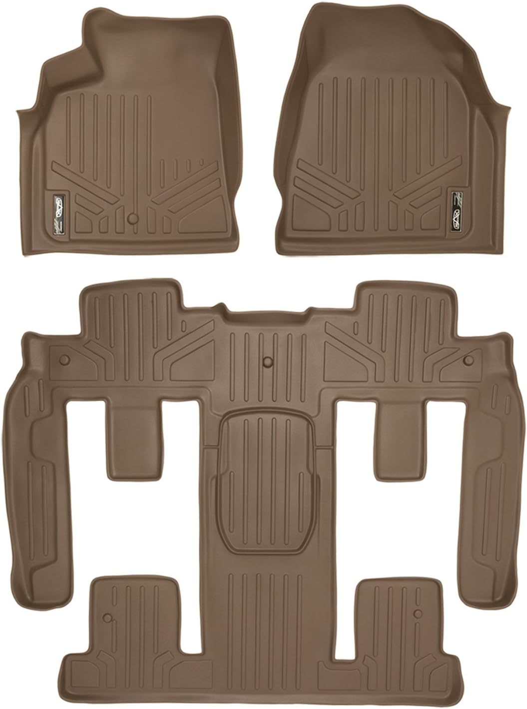 2 Row Tan Floor Mat Liner Set W838