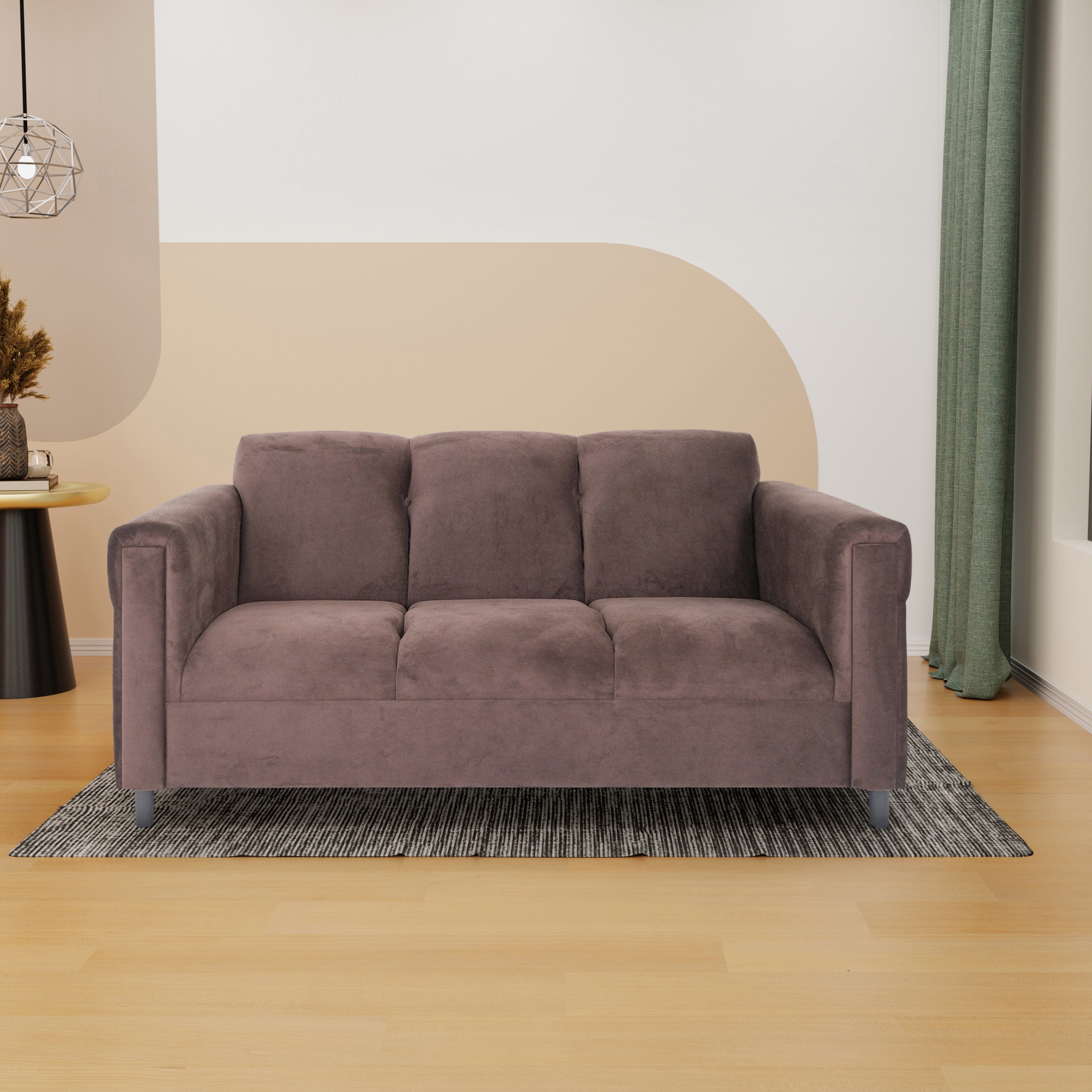 Suede Sofa with Solid Wood Frame O2606