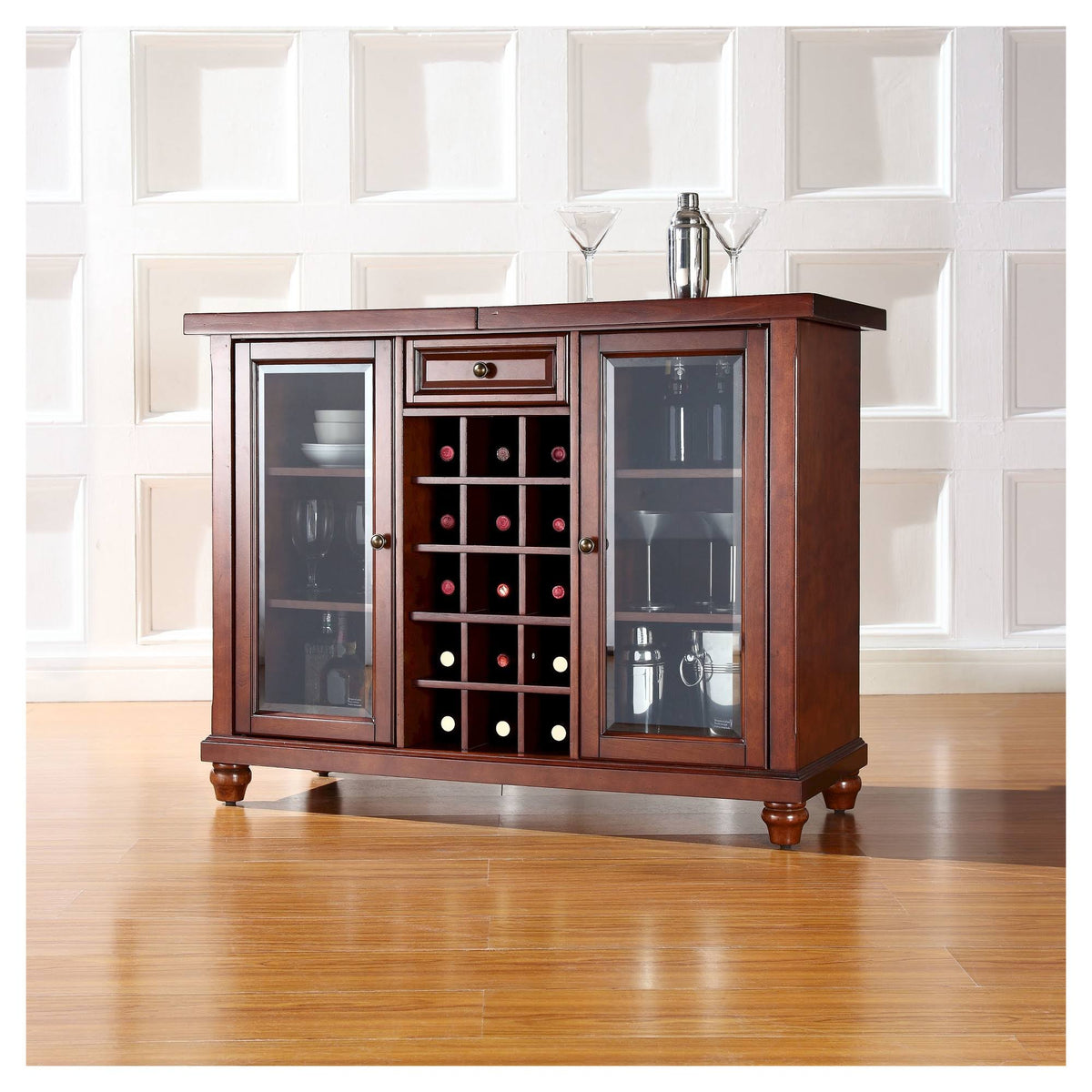 Vintage Mahogany Sliding Top Bar Cabinet H7910