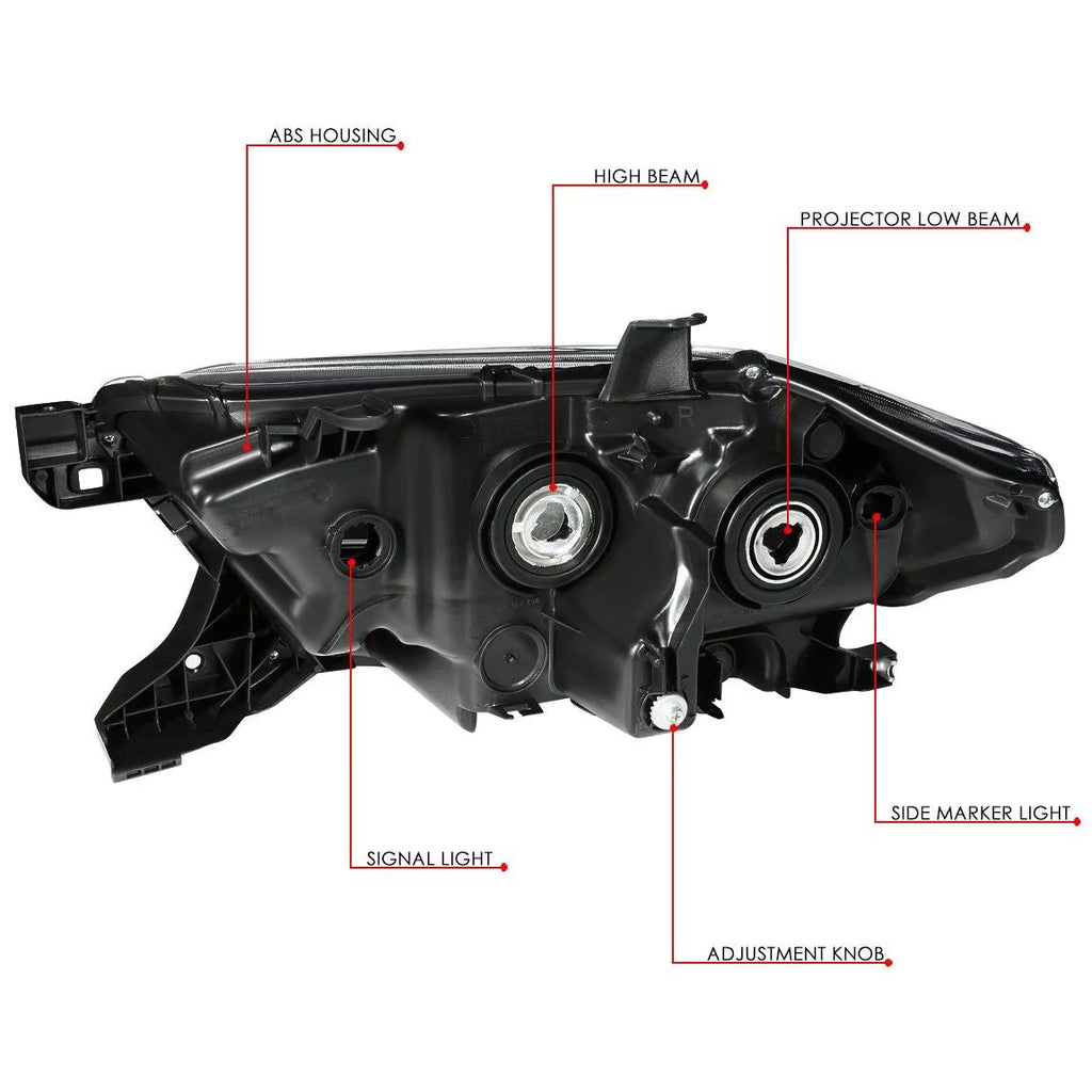 Chrome Housing Amber Projector Headlight Set Y7628