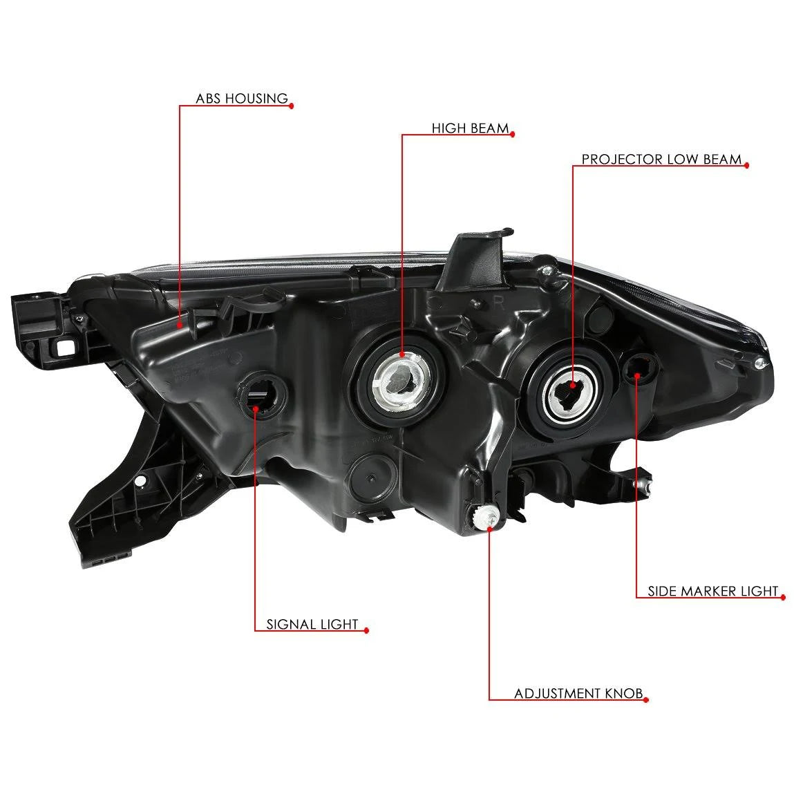 Chrome Housing Amber Projector Headlight Set Y7628
