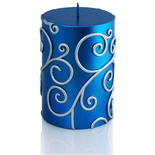 Black Scroll Pillar Candle Bulk (12-Case) B61357