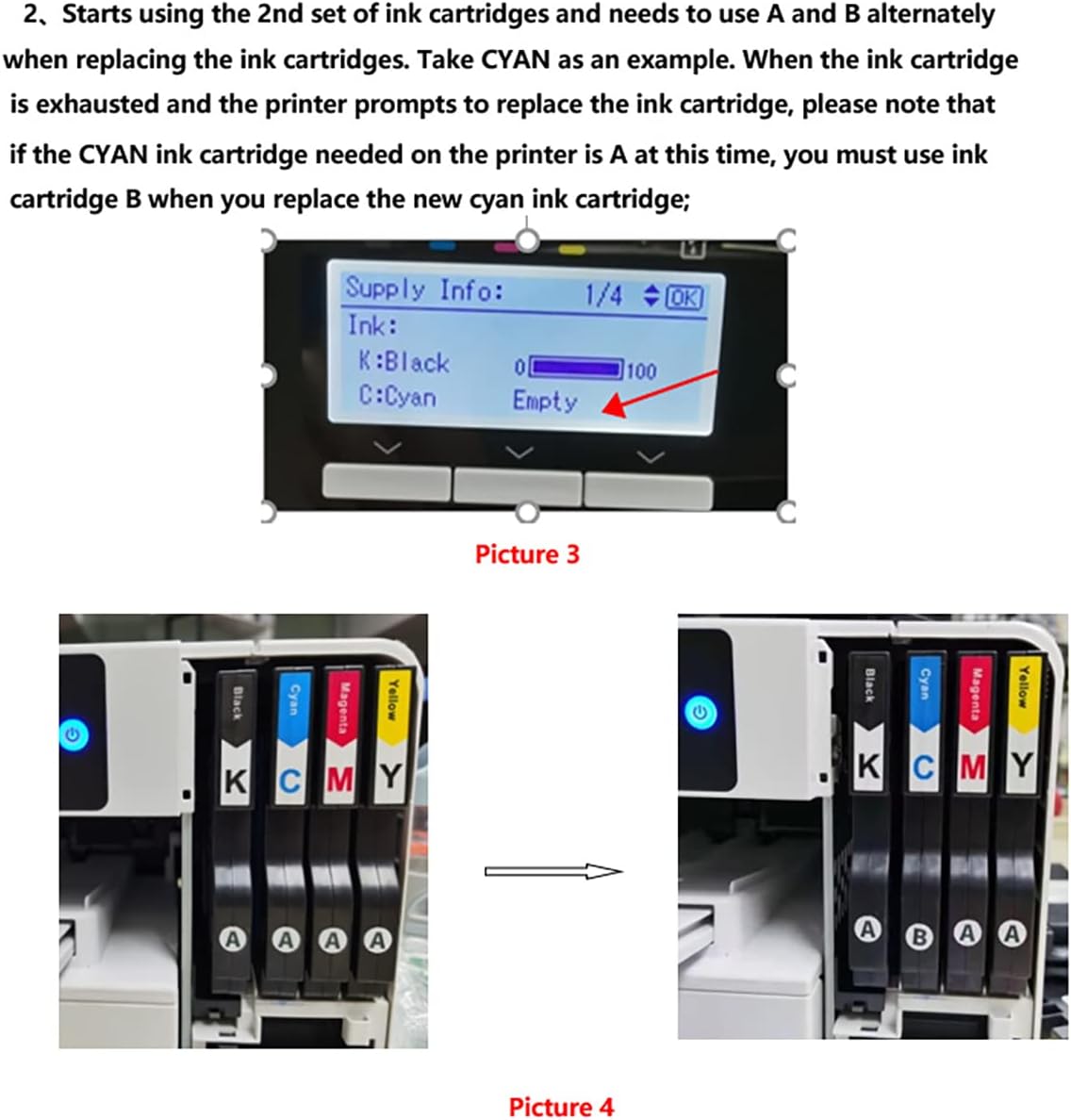 Sublimation Ink Cartridge 4-Pack for Sawgrass Virtuoso SG500 SG1000 Printer R694