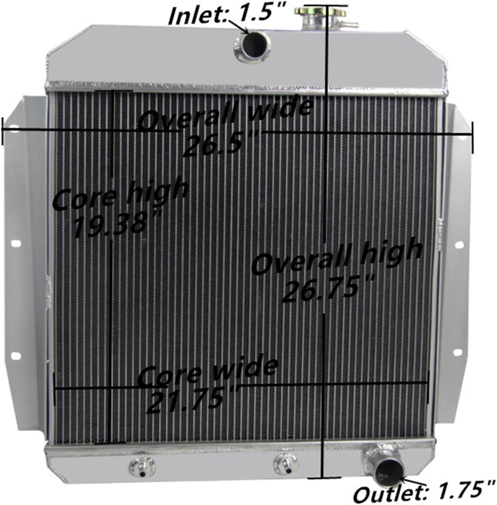 62MM 4 Row Core Aluminum Radiator with Fan Shroud C998009
