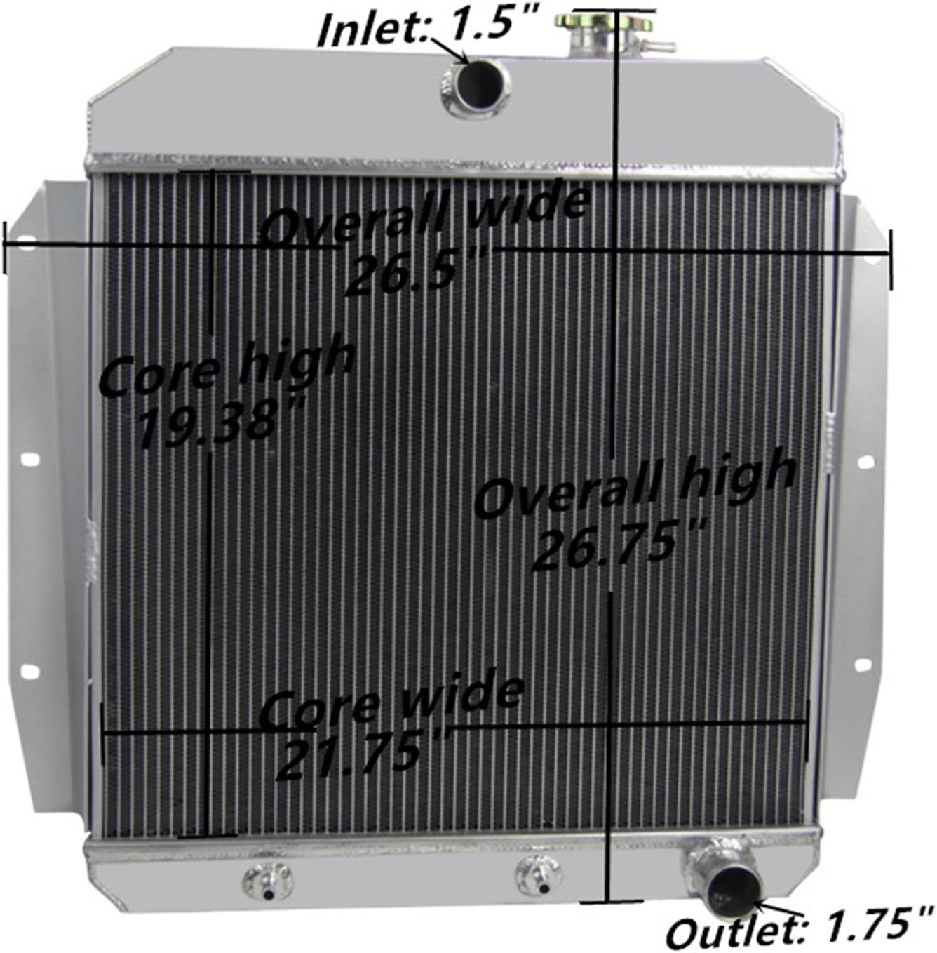 62MM 4 Row Core Aluminum Radiator with Fan Shroud C998009