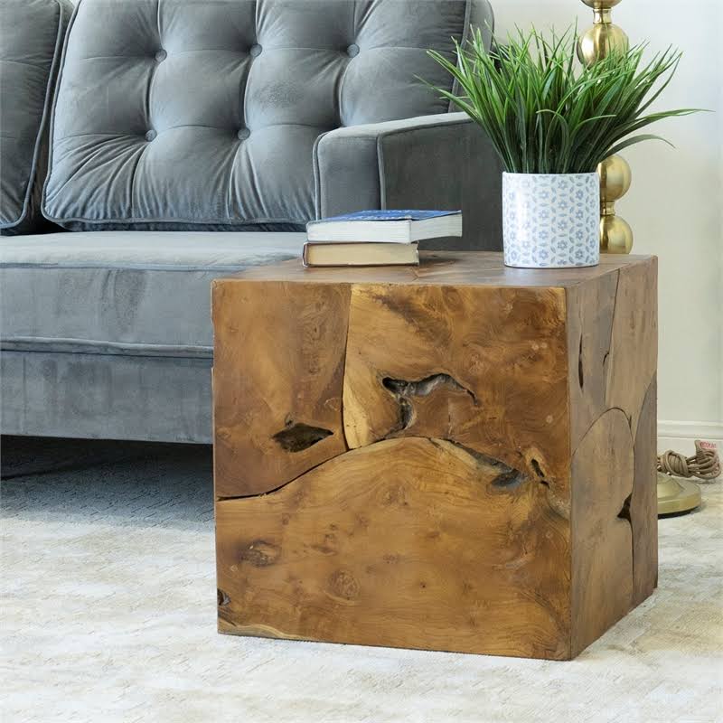 Teak Wood Stool-Ottoman Y55587